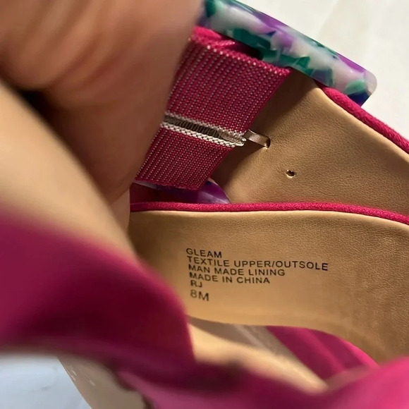 NWOT Fuchsia Faux Suede Heel Sandal, Size 8 - Picture 7 of 9